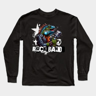 Funny Iguana Rock Band Long Sleeve T-Shirt